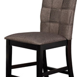 Benzara Fabric Counter Chair with Interwoven Backrest and Padded Seat,Set of 2,Gray BM218058 Gray Solid wood, Fabric BM218058