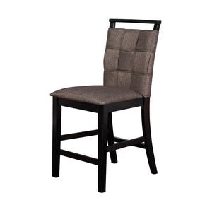 Benzara Fabric Counter Chair with Interwoven Backrest and Padded Seat,Set of 2,Gray BM218058 Gray Solid wood, Fabric BM218058