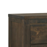 Benzara 2 Drawer Transitional Style Nightstand with Texture Details, Brown BM218111 Brown Solid Wood, Metal BM218111