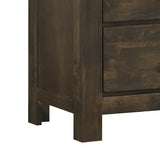 Benzara 2 Drawer Transitional Style Nightstand with Texture Details, Brown BM218111 Brown Solid Wood, Metal BM218111