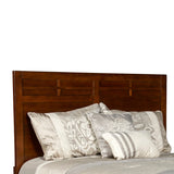 Benzara Panel Design Full Size Wooden Headboard, Cherry Brown BM218134 Brown Solid Wood BM218134