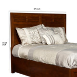 Benzara Panel Design Full Size Wooden Headboard, Cherry Brown BM218134 Brown Solid Wood BM218134