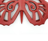 Benzara Wooden Butterfly Wall Plaque with Cutout Detail, Red BM218333 Red Wood BM218333