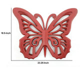 Benzara Wooden Butterfly Wall Plaque with Cutout Detail, Red BM218333 Red Wood BM218333