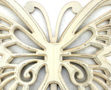 Benzara Wooden Butterfly Wall Plaque with Cutout Detail, White BM218334 White Wood BM218334