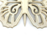 Benzara Wooden Butterfly Wall Plaque with Cutout Detail, White BM218334 White Wood BM218334