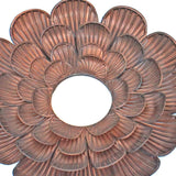 Benzara Blooming Metal Flower Wall Decor Mirror, Set of 3, Copper BM218336 Copper Metal BM218336