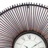 Benzara Wall Clock with Metal Fan Guard Design Frame, Brown BM218347 Brown Metal BM218347