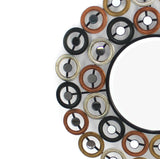 Benzara Round Wall Mirror Surrounded by Smaller Round Mirrors, Multicolor BM218351 Multicolor Metal and Mirror BM218351