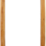 Benzara Farmhouse Style Rectangular Wooden Wall Mirror with Arched Top, Brown BM218364 Brown Wood BM218364