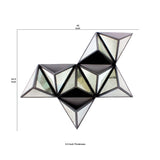 Prism Type Structured Wall Decor with Triangular Mirrors, Silver