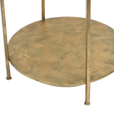 Benzara Industrial Style End Table with Glass Top and Criss Cross Pattern, Gold BM218398 Gold Metal BM218398