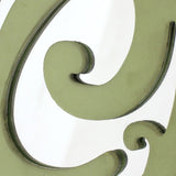 Benzara Wooden Oval Frame Wall Monogram with C Letter, Green BM218415 Green Solid Wood, Mirror BM218415