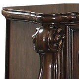 Benzara Traditional Wooden Nightstand with Antique Handles and Scrolled Legs, Brown BM218447 Brown Solid Wood and Veneer BM218447