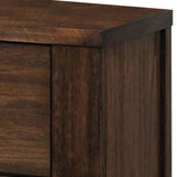 Benzara 2 Drawer Wooden Nightstand with Metal Bar Handles and Block Legs, Brown BM218460 Brown Solid Wood BM218460