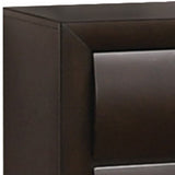 Benzara 2 Drawer Wooden Nightstand with Metal Ring Handles and Harpin Legs, Brown BM218511 Brown Solid Wood and Veneer BM218511