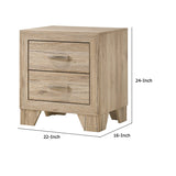 Benzara Wooden Nightstand with 2 Storage Drawers, Brown BM218577 Brown Wood BM218577