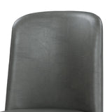 Benzara Leatherette Dining Chair with Splayed Wooden Legs, Set of  2, Gray BM218606 Gray Wood and Faux Leather BM218606