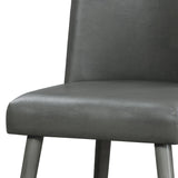 Benzara Leatherette Dining Chair with Splayed Wooden Legs, Set of  2, Gray BM218606 Gray Wood and Faux Leather BM218606