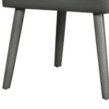 Benzara Leatherette Dining Chair with Splayed Wooden Legs, Set of  2, Gray BM218606 Gray Wood and Faux Leather BM218606