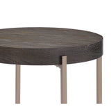 Benzara Wood and Metal End Table with 1 Shelf, Brown and Champagne BM218615 Brown and Champagne Wood and Metal BM218615