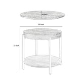 Benzara Wood and Metal End Table with 1 Shelf, Brown and Champagne BM218615 Brown and Champagne Wood and Metal BM218615