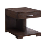 Benzara Wooden End Table with 1 Drawer, Brown BM218616 Brown Wood BM218616