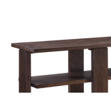 Benzara Wooden Sofa Table with 2 Open Display Shelves, Brown BM218617 Brown Wood BM218617