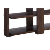 Benzara Wooden Sofa Table with 2 Open Display Shelves, Brown BM218617 Brown Wood BM218617