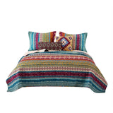 Tribal Print King Quilt Set with Decorative Pillows, Multicolor