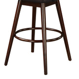 Benzara Leatherette Wooden Barstool with Splayed Legs, Set of 2, Espresso Brown BM218956 Brown Solid Wood and Faux Leather BM218956