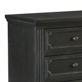 Benzara 3 Drawer Wooden Nightstand with Round Knobs and Bracket Feet, Brown BM219010 Gray Solid wood, Engineered wood BM219010