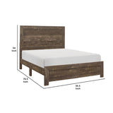 Benzara Rustic Panel Design Wooden Full Size Bed with Block Legs Support, Brown BM219071 Brown Solid Wood, Veneer and Engineered Wood BM219071