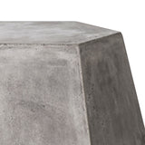 Benzara Modern Geometrically Design Faceted Concrete Stool with Flat Base, Gray BM219232 Gray Concrete BM219232