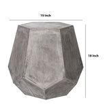 Benzara Modern Geometrically Design Faceted Concrete Stool with Flat Base, Gray BM219232 Gray Concrete BM219232