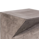 Benzara Modern Design Faceted Concrete Stool with Rectangular Top, Gray BM219240 Gray Concrete BM219240