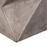 Benzara Modern Design Faceted Concrete Stool with Rectangular Top, Gray BM219240 Gray Concrete BM219240