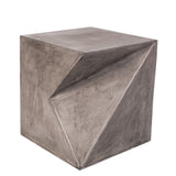 Benzara Modern Design Faceted Concrete Stool with Rectangular Top, Gray BM219240 Gray Concrete BM219240