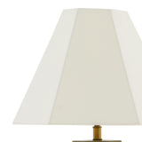 Benzara Concrete Base Modern Table Lamp with Empire Shade, White and Gray BM219243 White and Gray Concrete BM219243