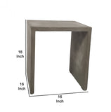 Benzara Contemporary Parsons Style Concrete End Table, Gray - BM219247 BM219247 Gray Concrete BM219247