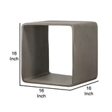 Benzara Contemporary Style Concrete Cube Shelf with Curved Edges, Gray - BM219259 BM219259 Gray Concrete BM219259