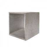 Benzara Contemporary Style Concrete Cube End Table with Sharp Edges, Gray - BM219261 BM219261 Gray Concrete BM219261