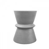 Contemporary Style Hour Glass Shape Concrete Stool, Gray - BM219263