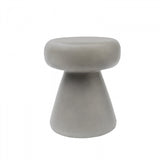 Benzara Contemporary Style Mushroom Shaped Concrete Stool, Gray - BM219265 BM219265 Gray Concrete BM219265