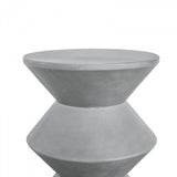 Benzara Contemporary Round Pot Design Concrete Stool, Gray - BM219266 BM219266 Gray Concrete BM219266
