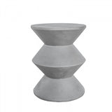 Contemporary Round Pot Design Concrete Stool, Gray - BM219266