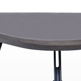 Benzara Triangular Coffee Table with Faux Concrete Coated Top, Gray and Black - BM219296 BM219296 Gray and Black Metal and Faux concrete BM219296