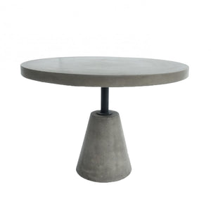 Benzara Round Shaped End Table with Concrete Top and Base, Gray - BM219297 BM219297 Gray and Black Metal and Concrete BM219297