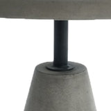 Benzara Round Shaped End Table with Concrete Top and Base, Gray - BM219297 BM219297 Gray and Black Metal and Concrete BM219297