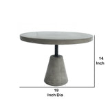 Benzara Round Shaped End Table with Concrete Top and Base, Gray - BM219297 BM219297 Gray and Black Metal and Concrete BM219297